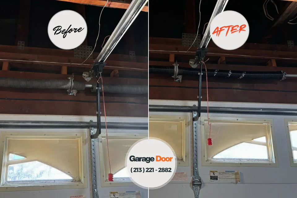 Before and after: garage door repair Moreno Valley, CA